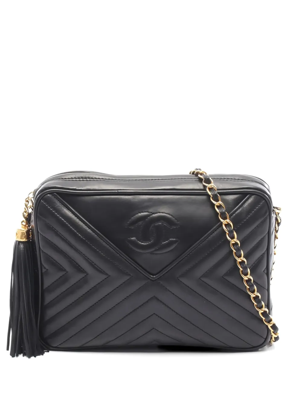 CHANEL Pre-Owned 1986 Camera v-stitch shoulder bag - Nero