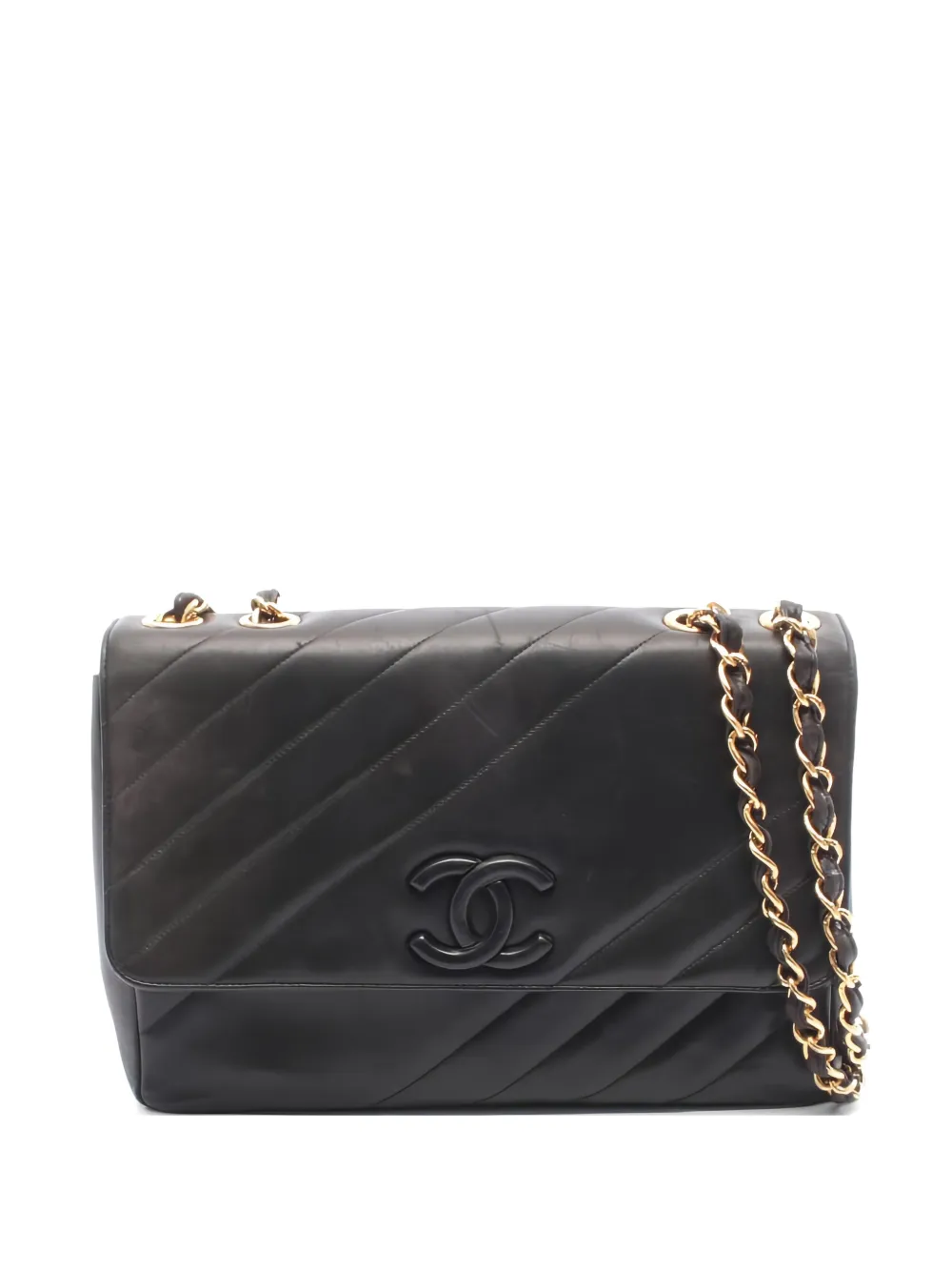 CHANEL Pre-Owned 1994-1996 Bias Stitch chain shoulder bag - Nero