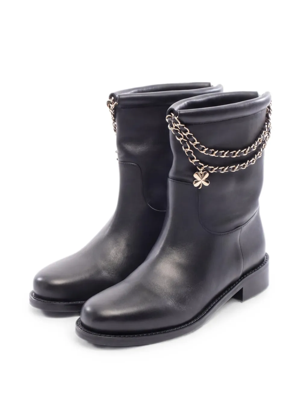 CHANEL Pre-Owned 1986-1988 chain-detail boots - Schwarz
