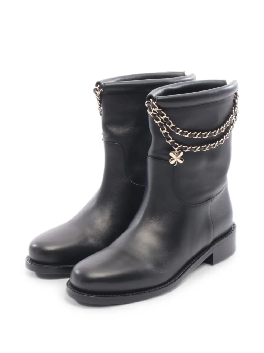 CHANEL Pre-Owned 1986-1988 chain-detail boots - Nero