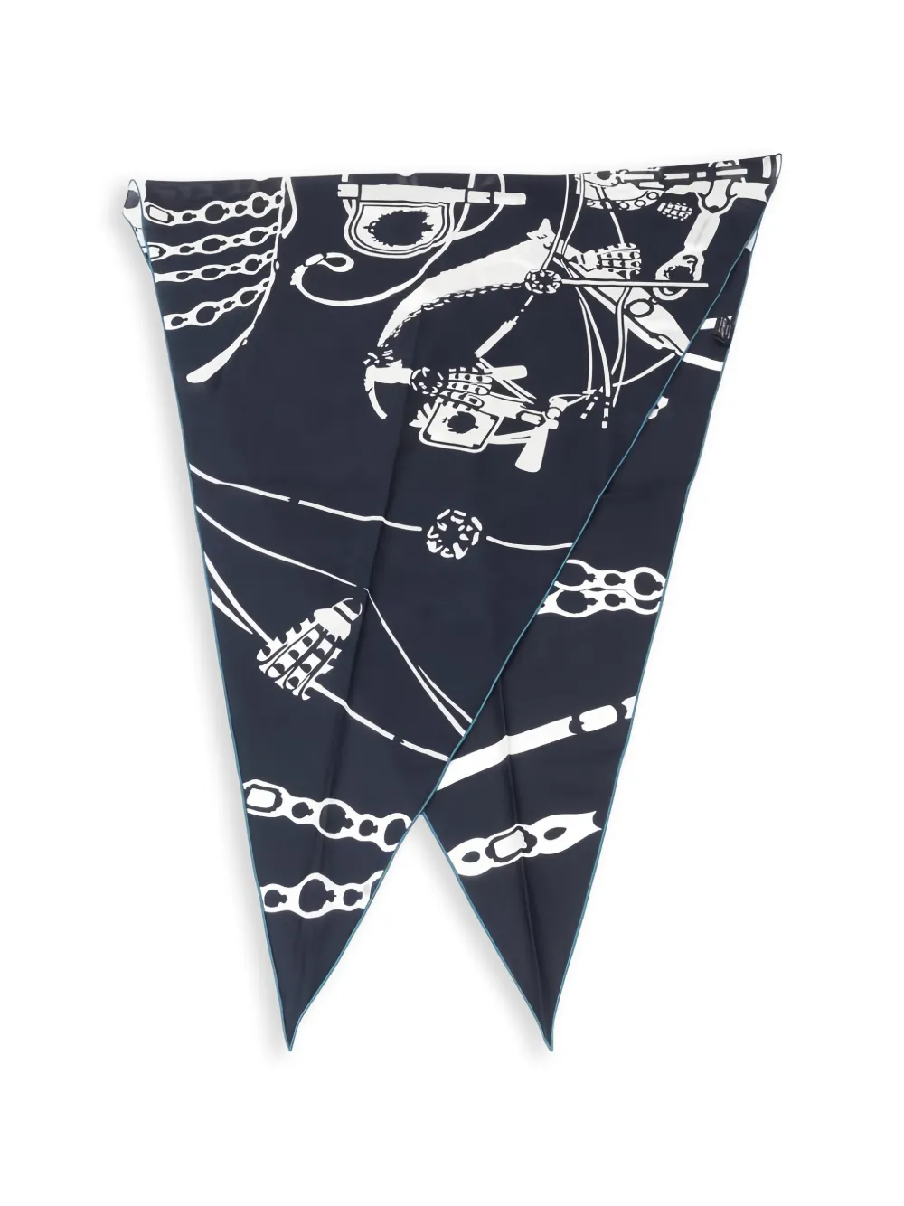 Hermès Pre-Owned Foulard Rosange GM con stampa grafica anni 2010 - Blu