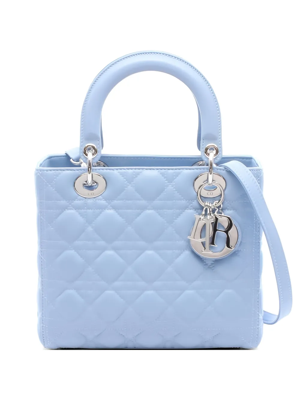 Christian Dior Pre-Owned 2010s Lady Dior Canage leather handbag - Blu