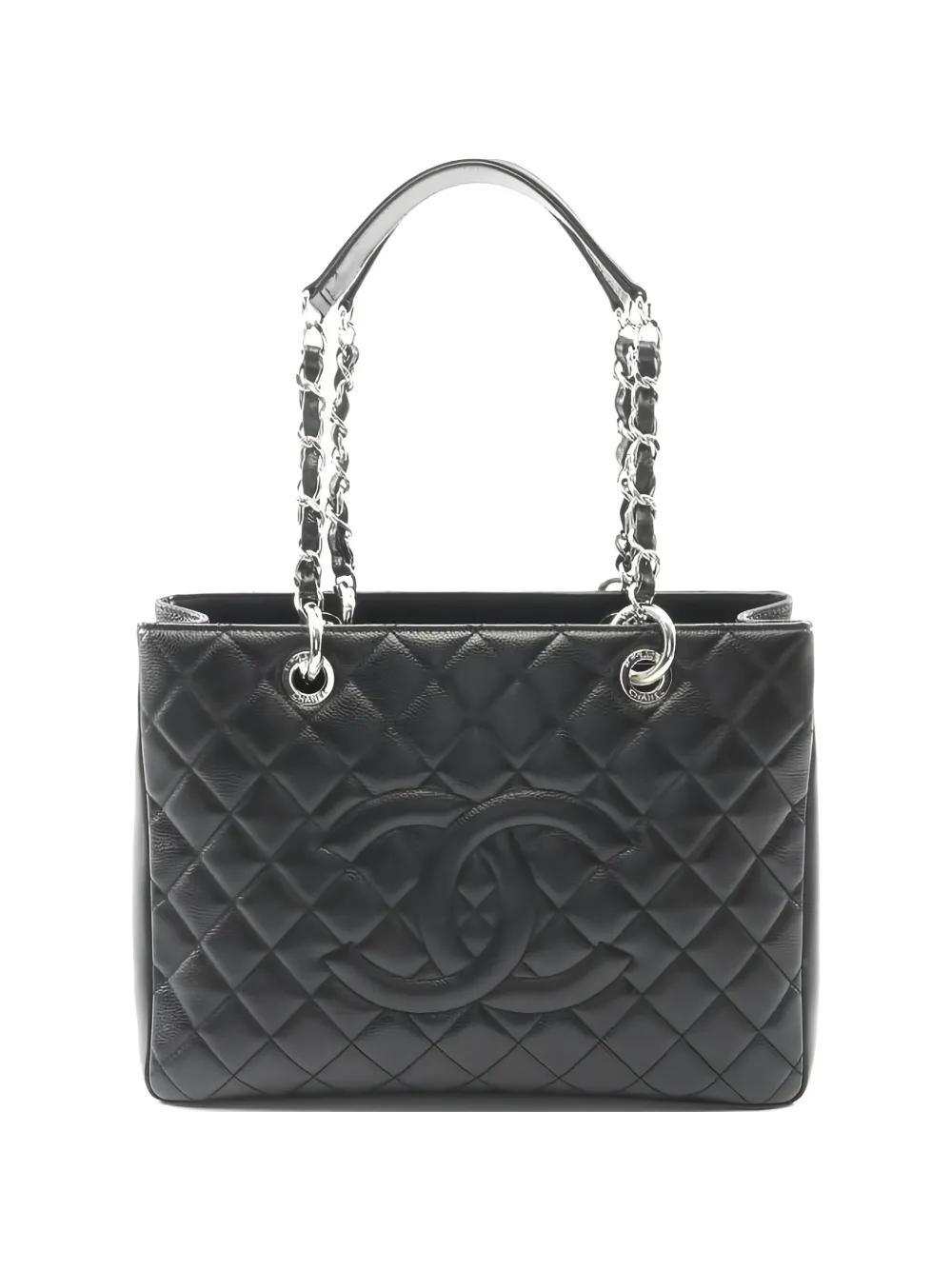 CHANEL Pre-Owned 2014-2015s Matelasse leather tote bag - Black