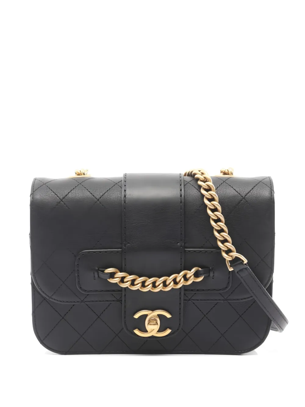 CHANEL Pre-Owned 2018 diamond-quilting chain-strap shoulder bag - Nero