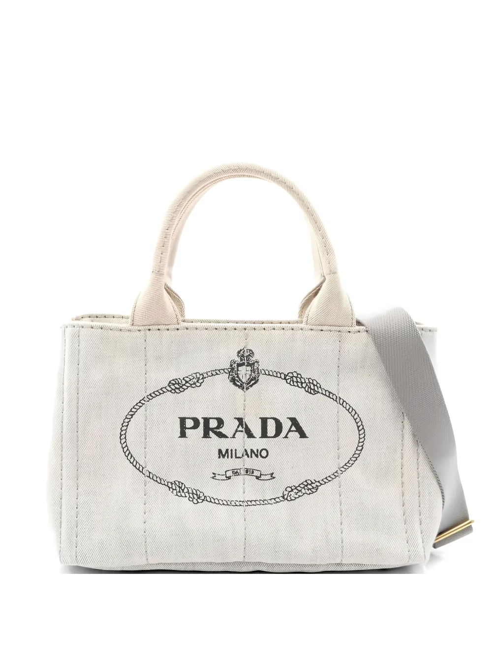 Prada Pre-Owned Borsa tote Canapa denim anni 2000 - Grigio