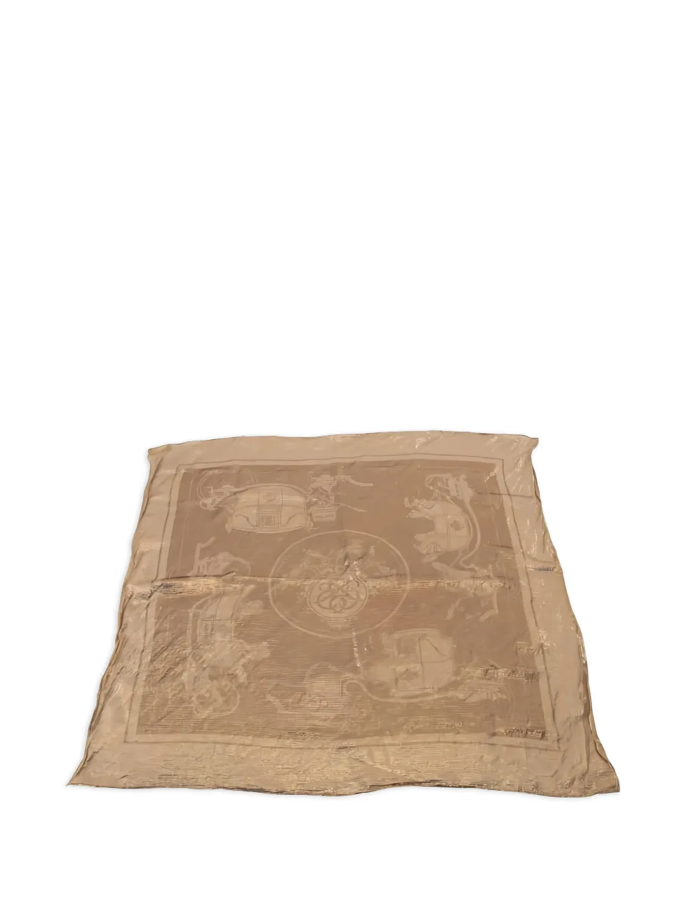 Hermès Pre-Owned 2000s Curtain 70 Exlibris Seidenschal mit Print - Gold