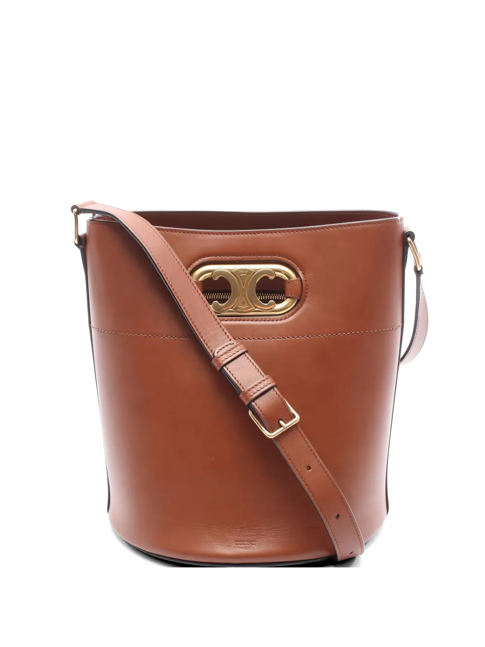 Celine Pre-Owned 2010s Mailon Triomphe leather bucket bag - Marrone