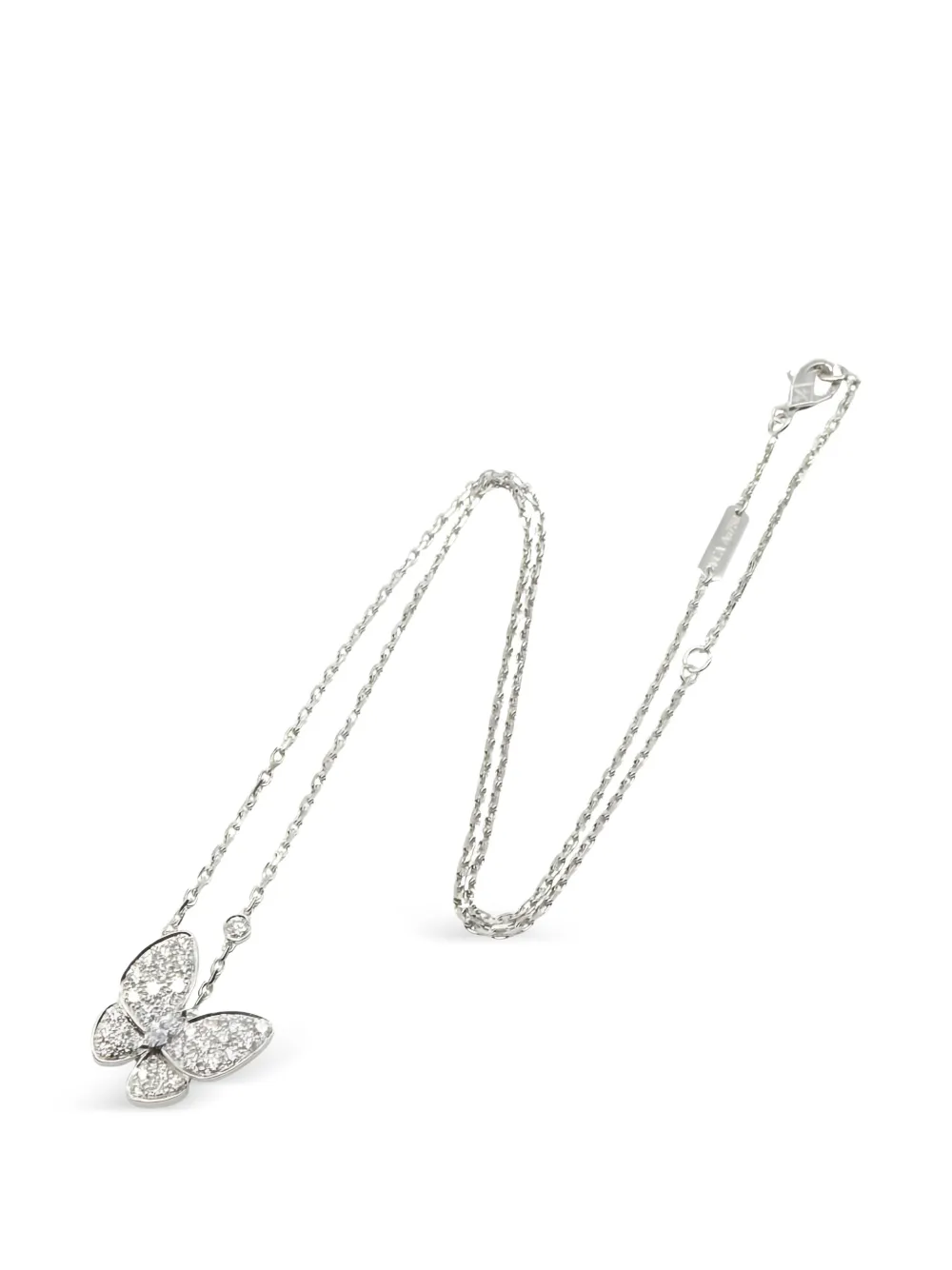 Van Cleef & Arpels Pre-Owned De Butterfly diamond necklace - Argento