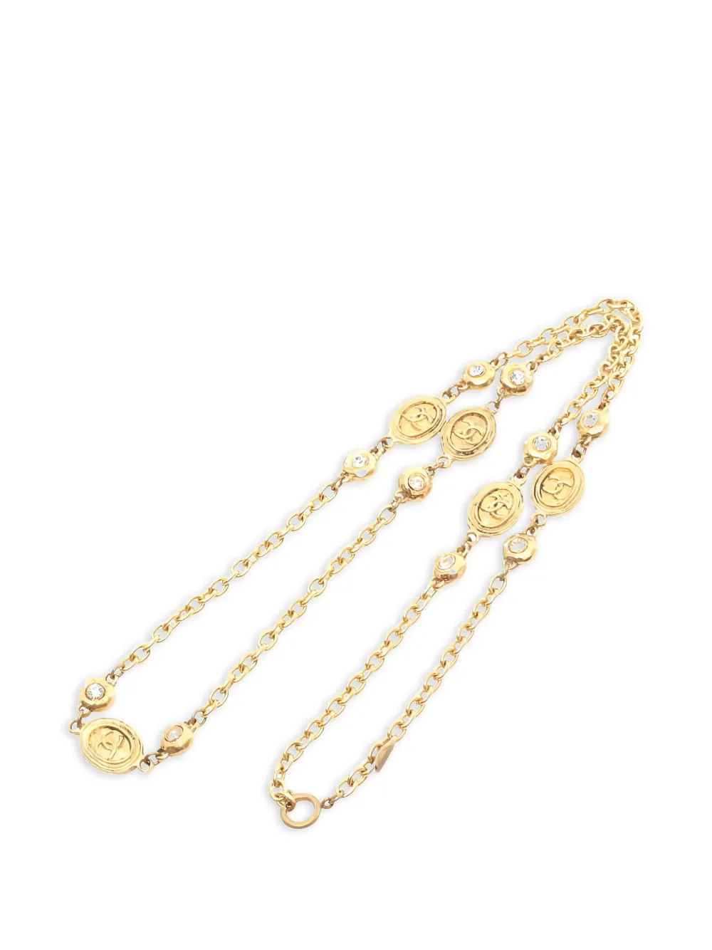 CHANEL Pre-Owned 1986-1988 rhinestone necklace - Oro