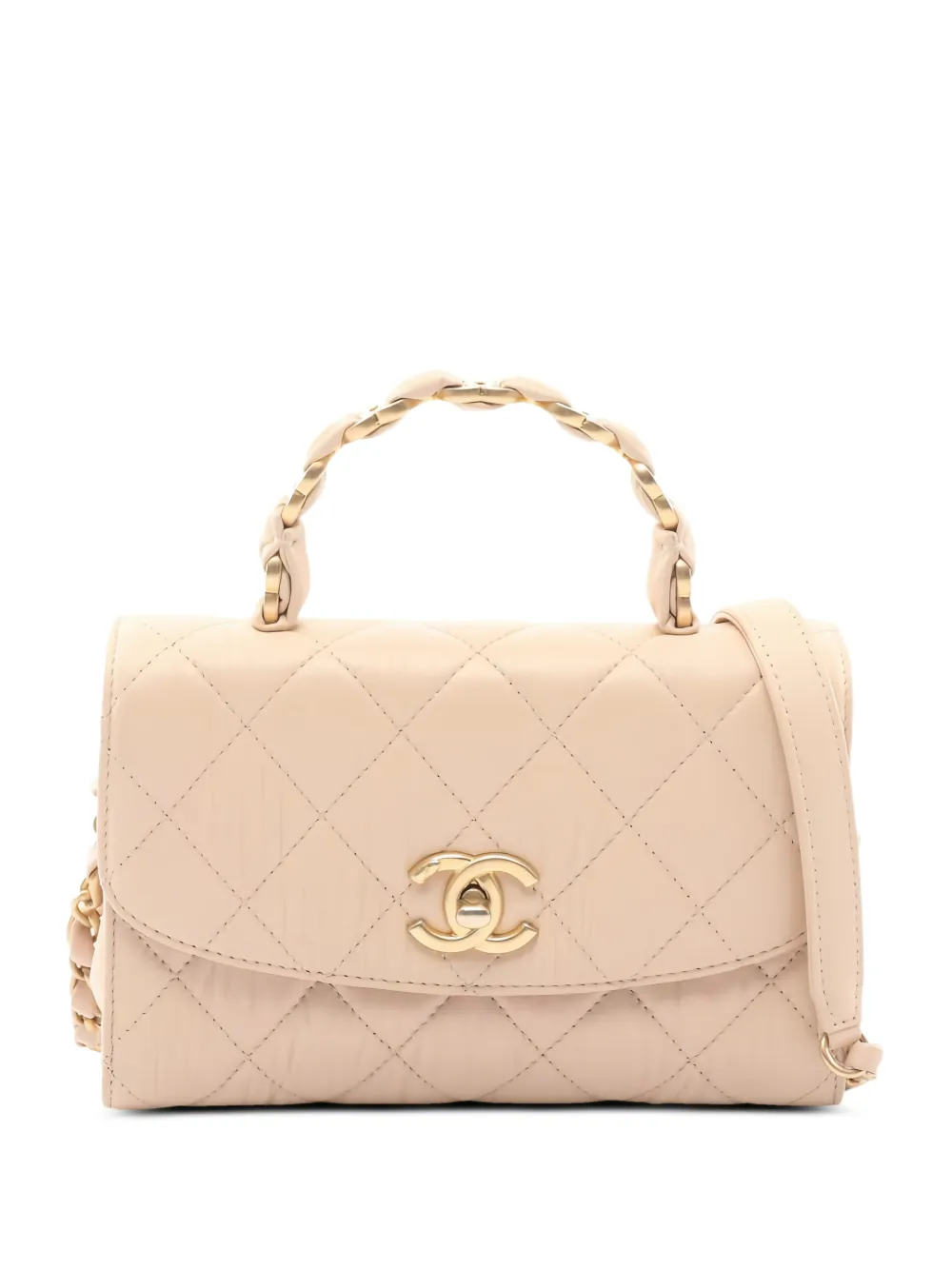 CHANEL Pre-Owned 2021-2022 Coco Mark chain lambskin tote bag - Toni neutri