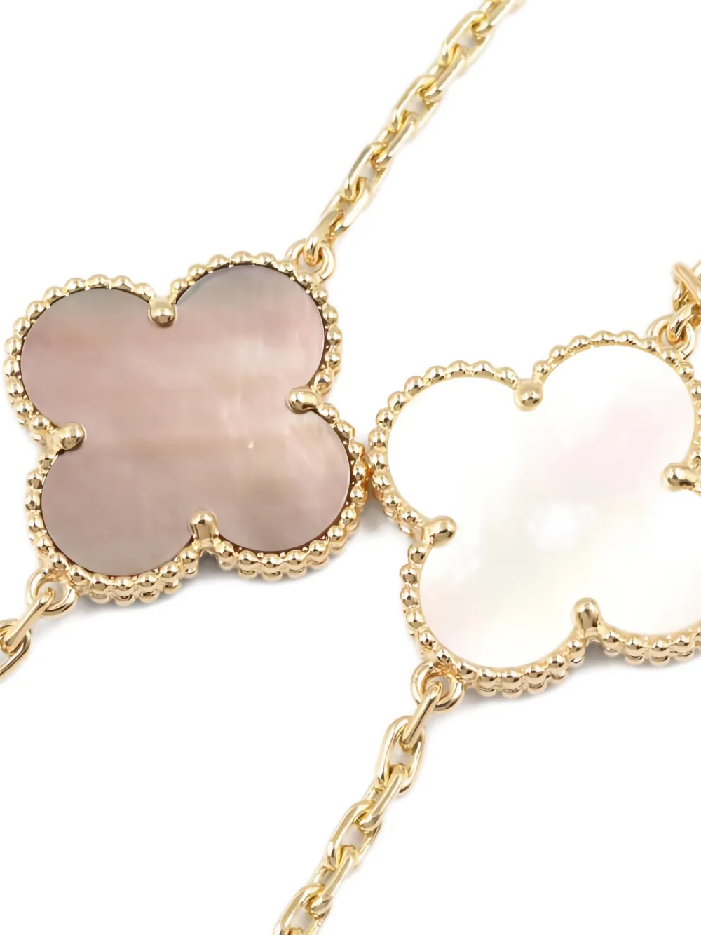 2010s Lucky Alhambra Motif Chain Multi-Stone Necklace