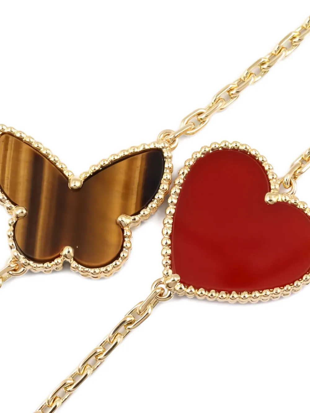 2010s Lucky Alhambra Motif Chain Multi-Stone Necklace