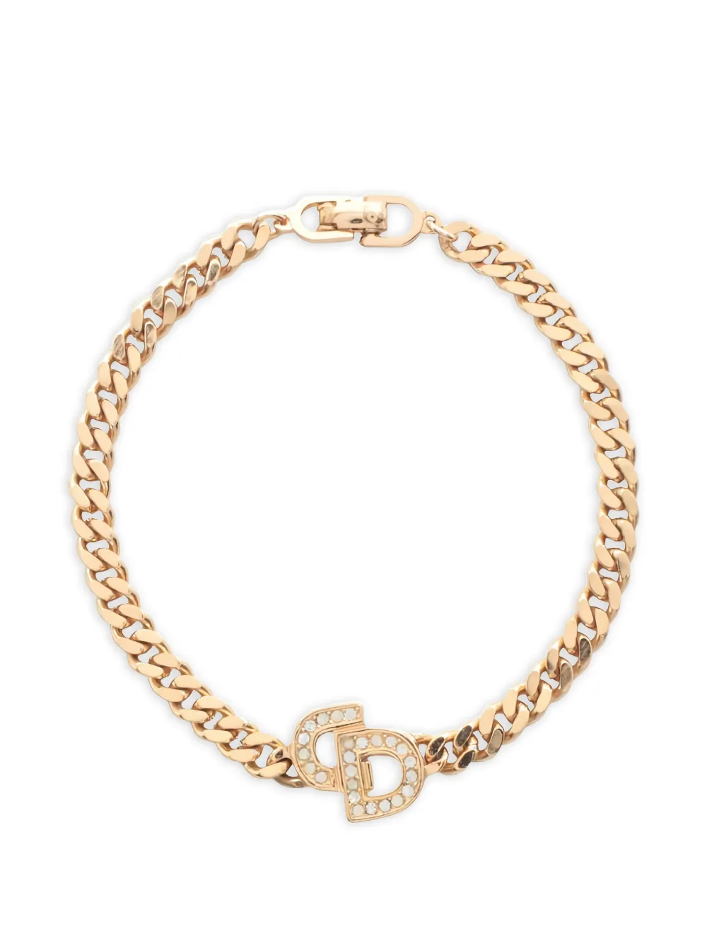 Pre-owned Dior 2000s Logo Bracelet In Gold