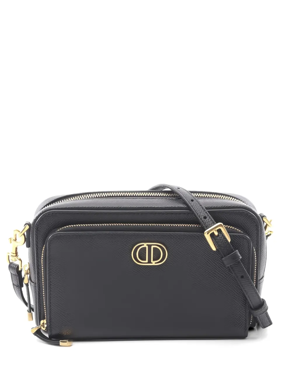 Christian Dior Pre-Owned 2010s Caro double-pouch leather shoulder bag - Black