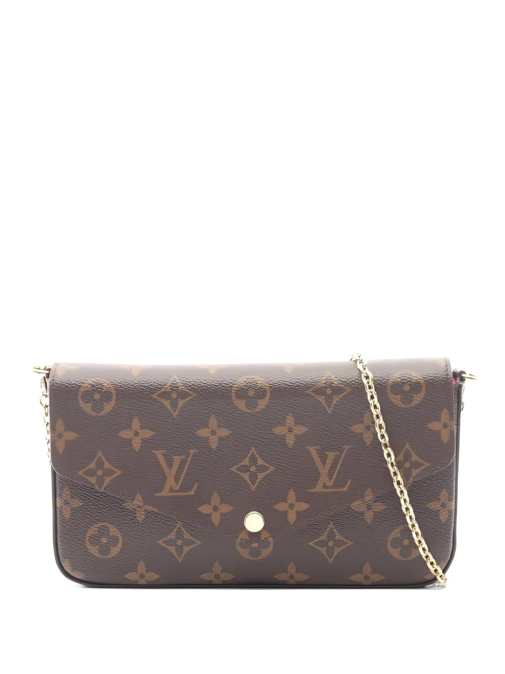 Louis Vuitton Pre-Owned 2021 Felicie chain-strap monogram clutch bag - Marrone