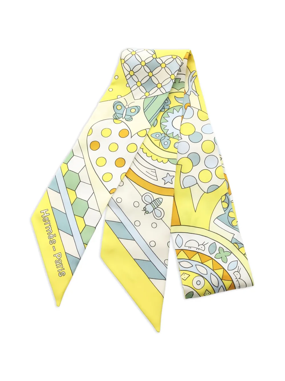 Hermès Pre-Owned 2010 Les Murmures de la Foret Schal mit Muster - Gelb