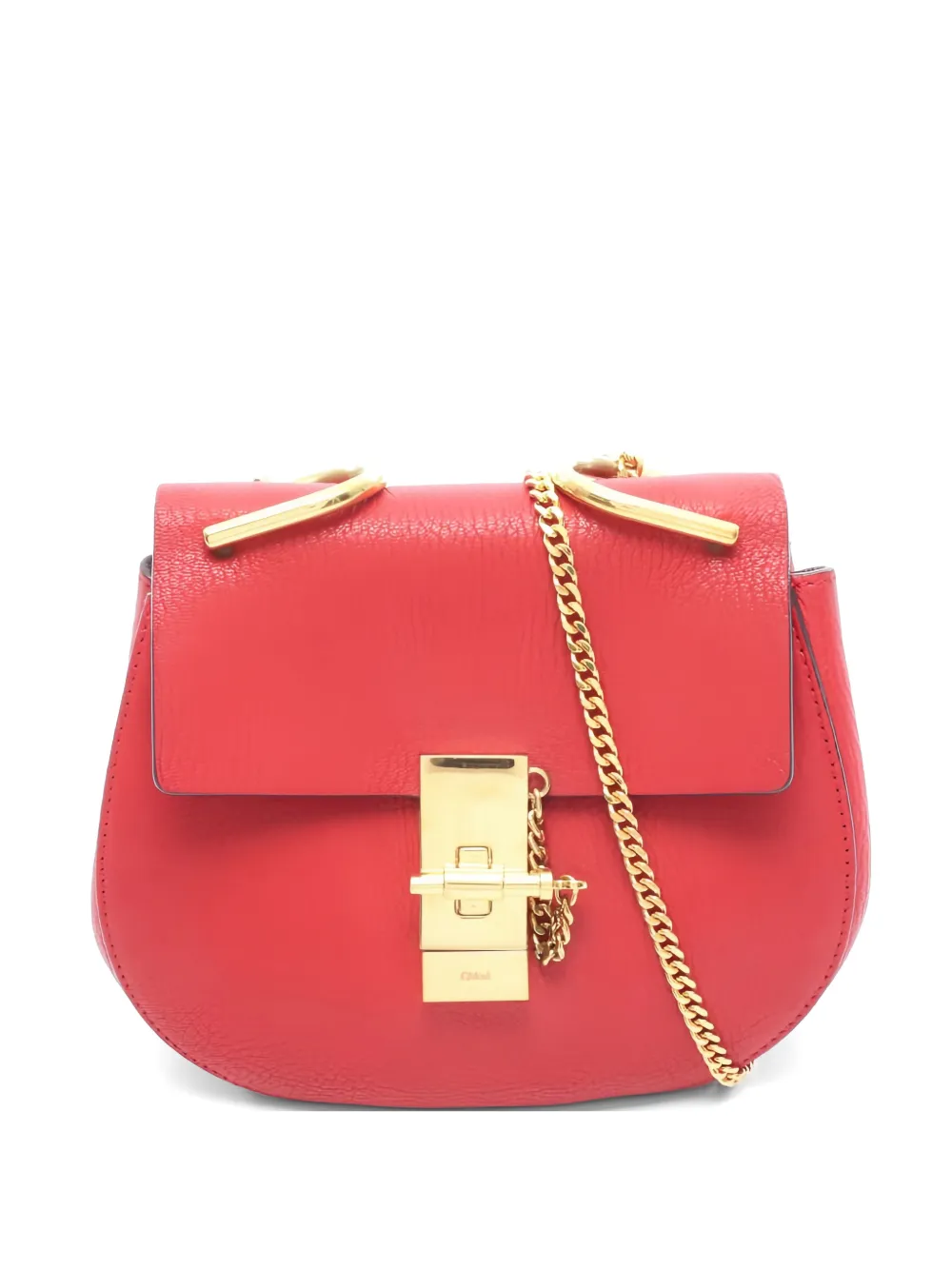Chloé Pre-Owned Borsa a spalla Drew mini in pelle - Rosso