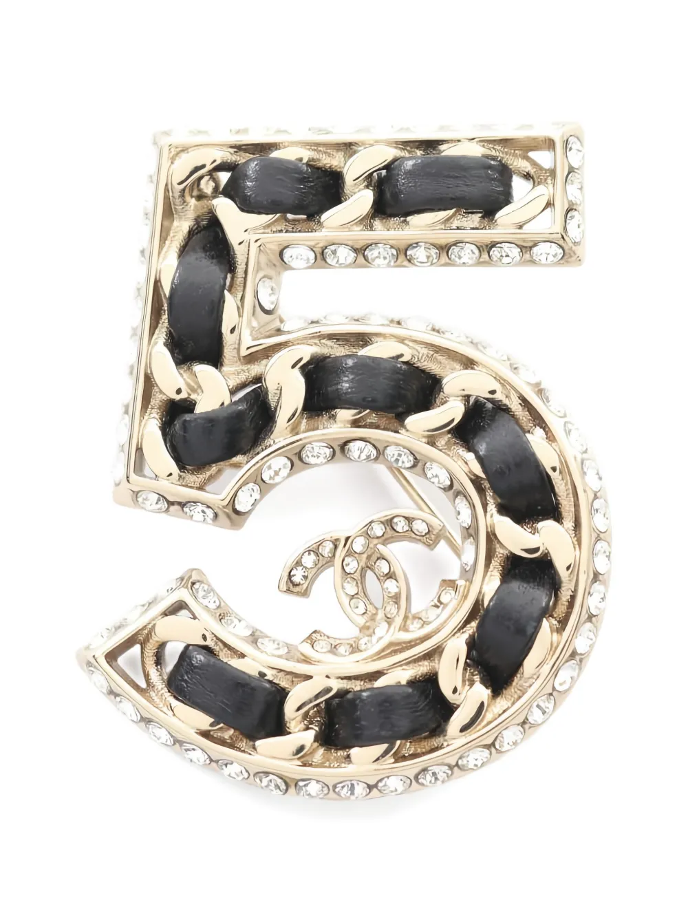 CHANEL Pre-Owned 1986-1988 No. 5 brooch - Oro