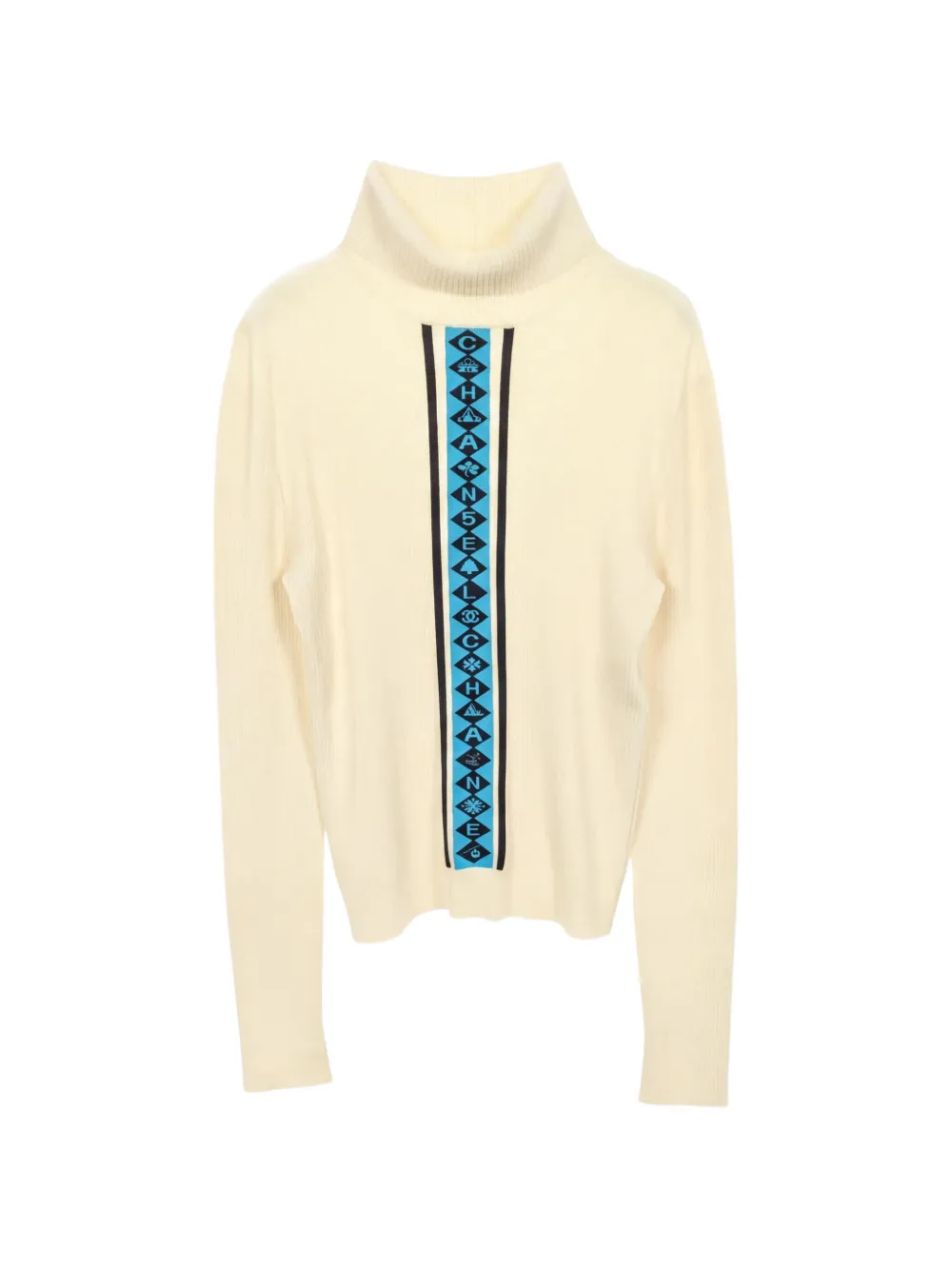 CHANEL Pre-Owned 1986 turtleneck logo knit top - Toni neutri