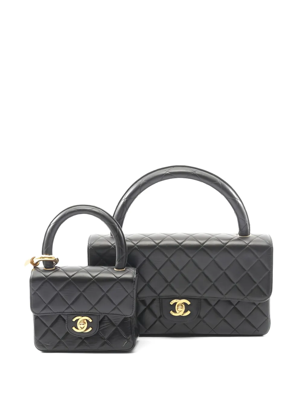 CHANEL Pre-Owned 1994-1996 Parent & Cild matelassé lambskin handbag - Schwarz