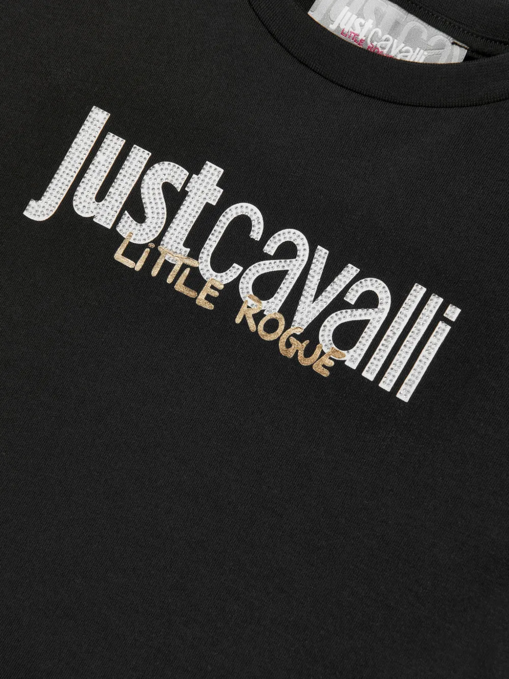 Just Cavalli Kids T-shirt met logoprint Zwart