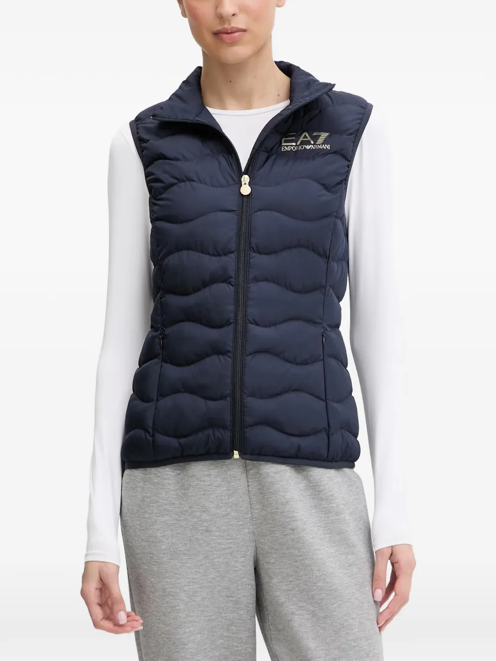 Ea7 Emporio Armani quilted gilet - Blau