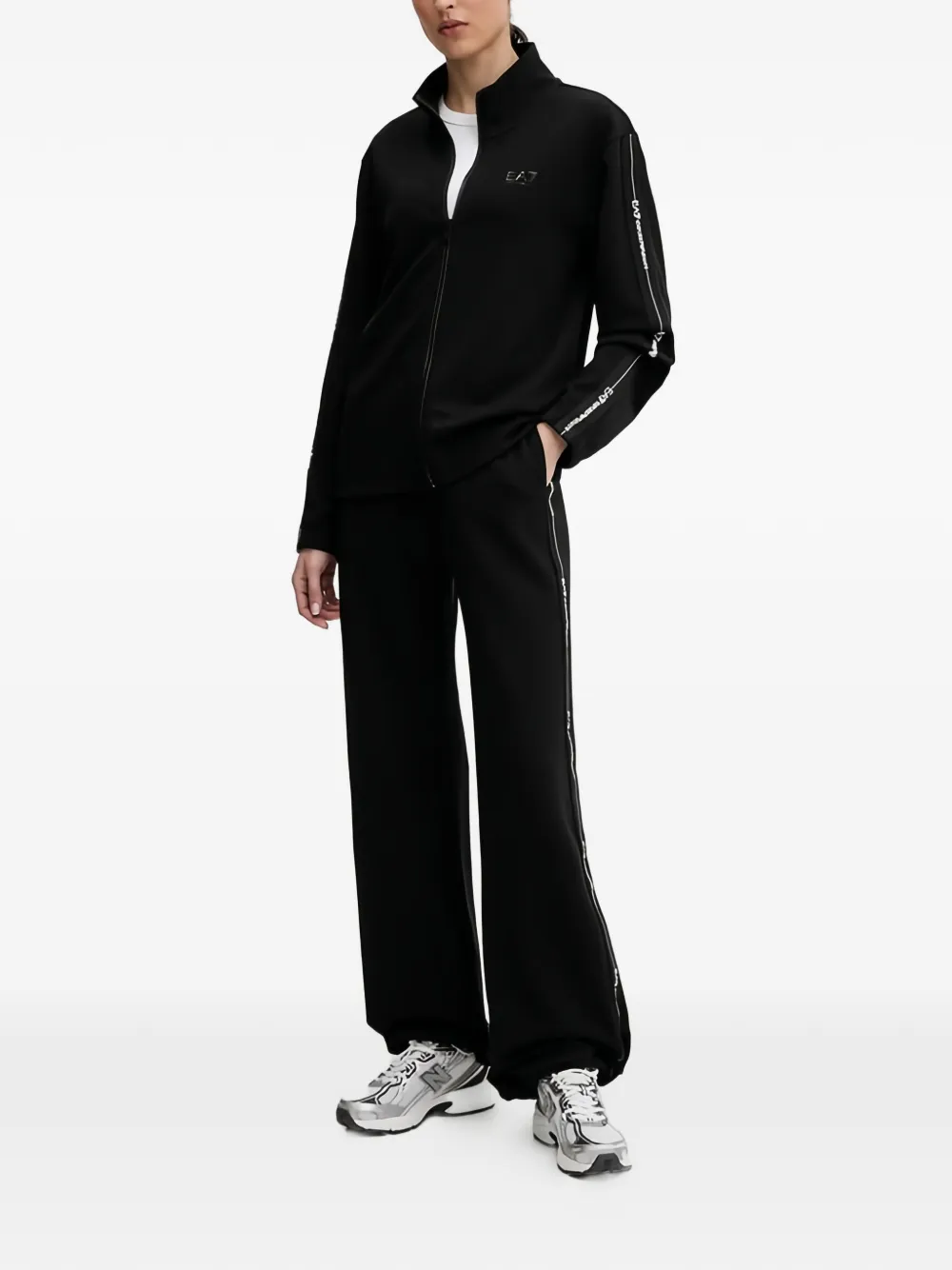 Ea7 Emporio Armani Trainingsbroek met logostreep Zwart