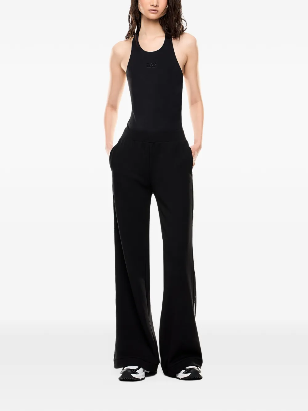 Ea7 Emporio Armani Trainingsbroek met logostreep Zwart