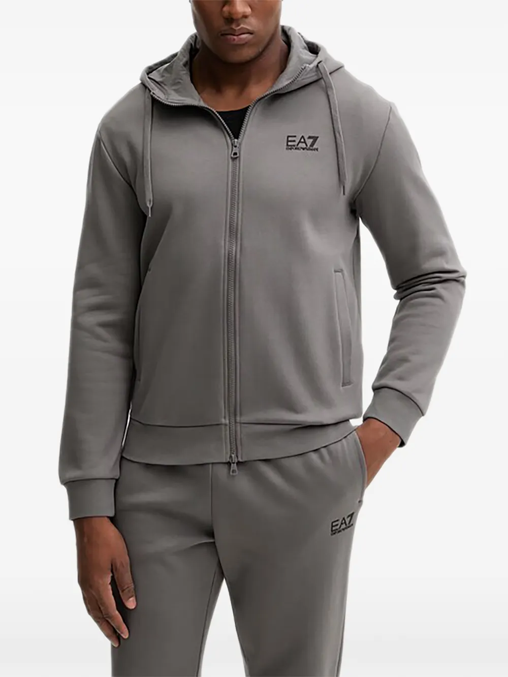 Ea7 Emporio Armani zip-up hoodie - Grey