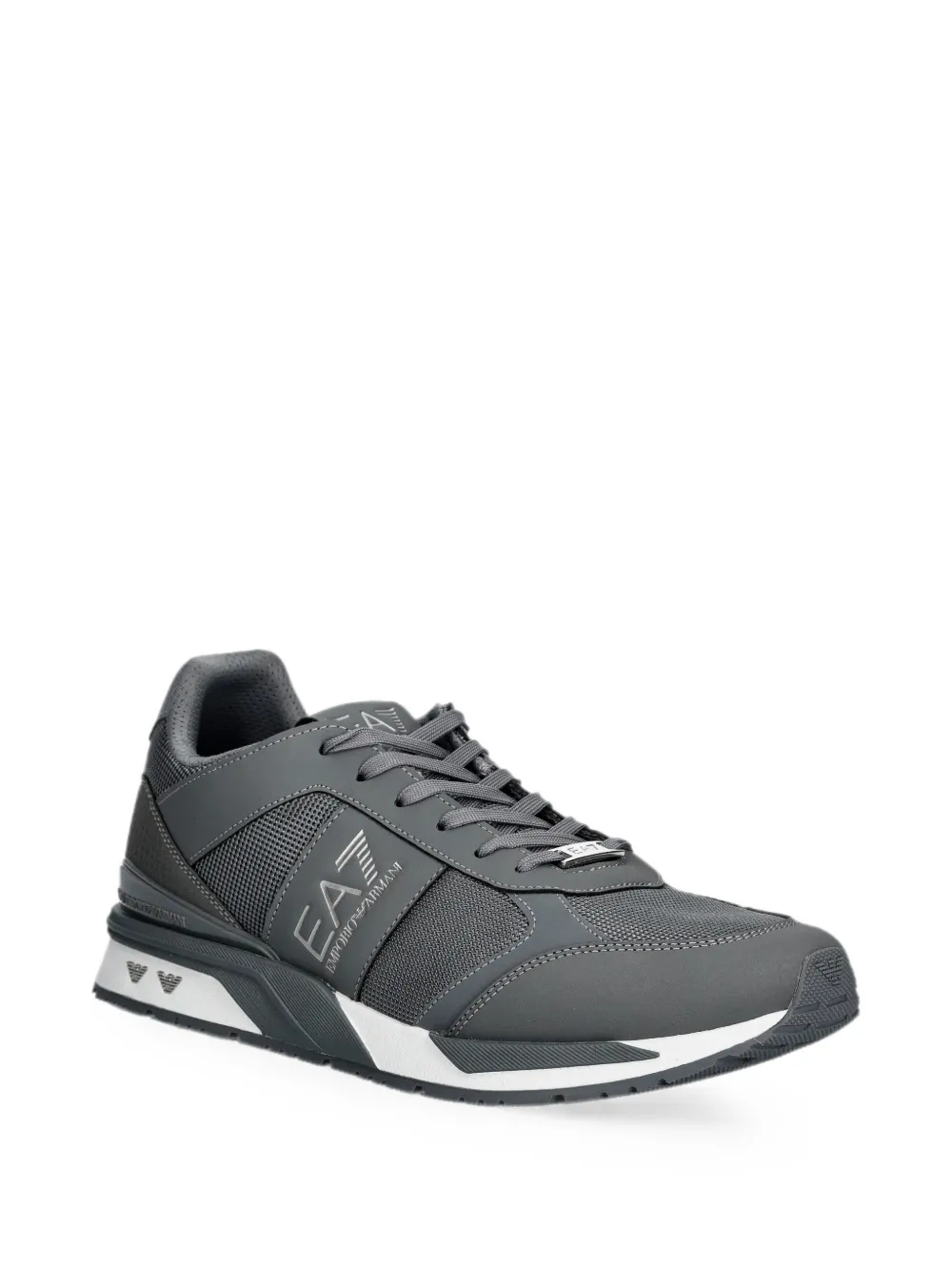Ea7 Emporio Armani logo-print panelled sneakers Grijs