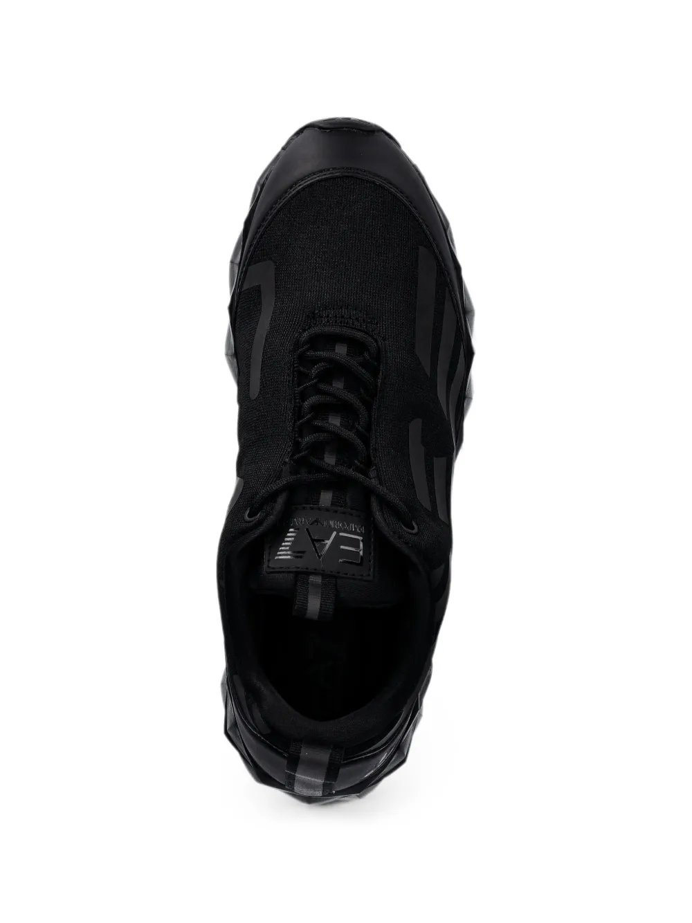 Ea7 Emporio Armani logo-print faceted-sole sneakers Zwart