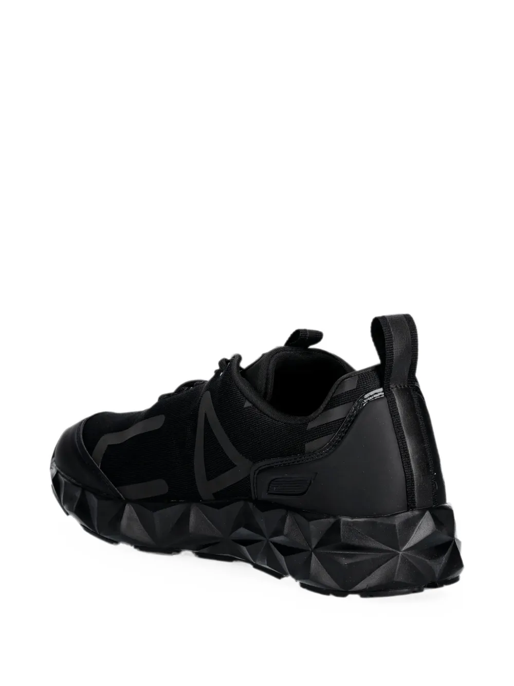Ea7 Emporio Armani logo-print faceted-sole sneakers Zwart