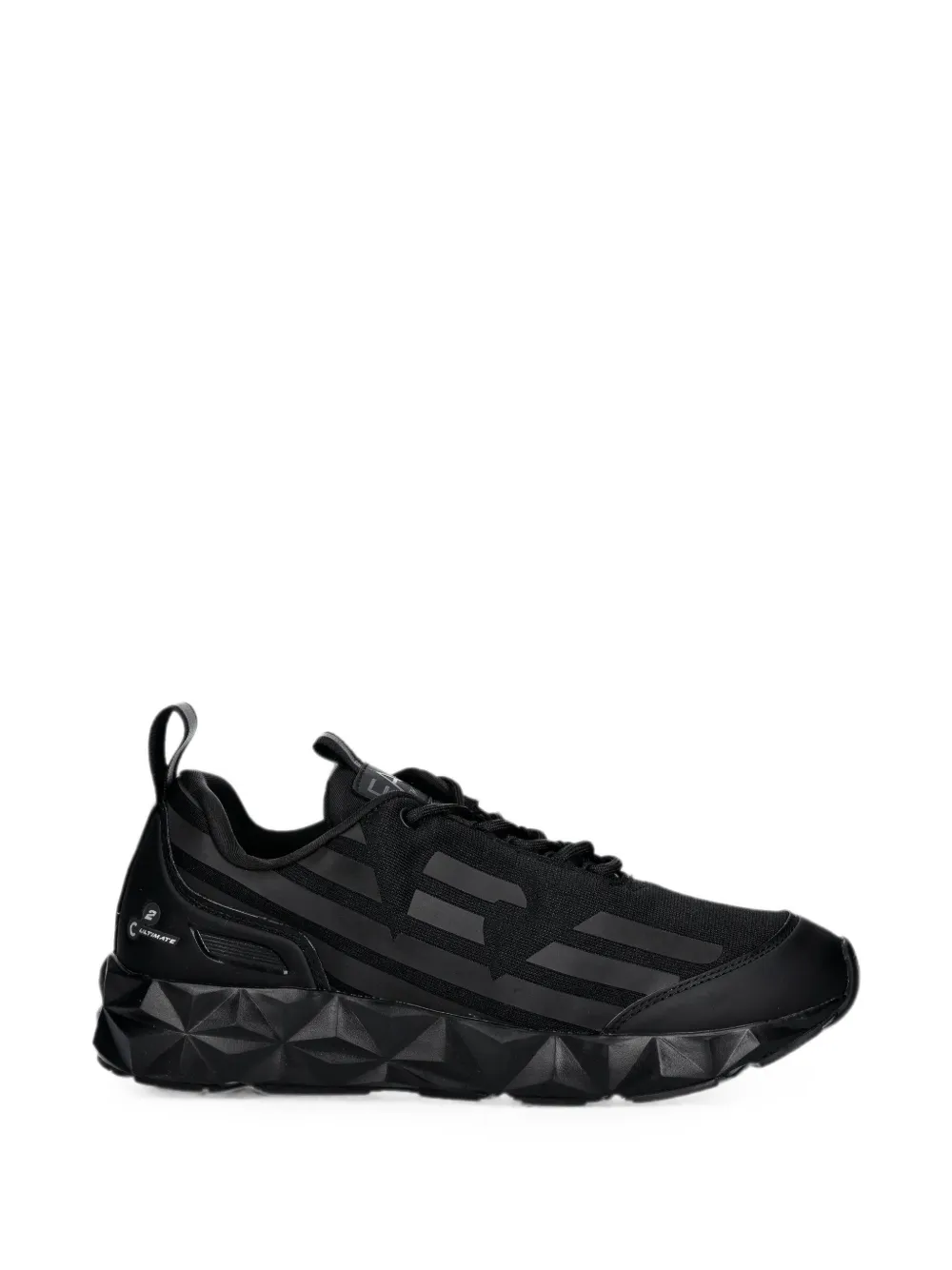 Ea7 Emporio Armani logo-print faceted-sole sneakers Zwart