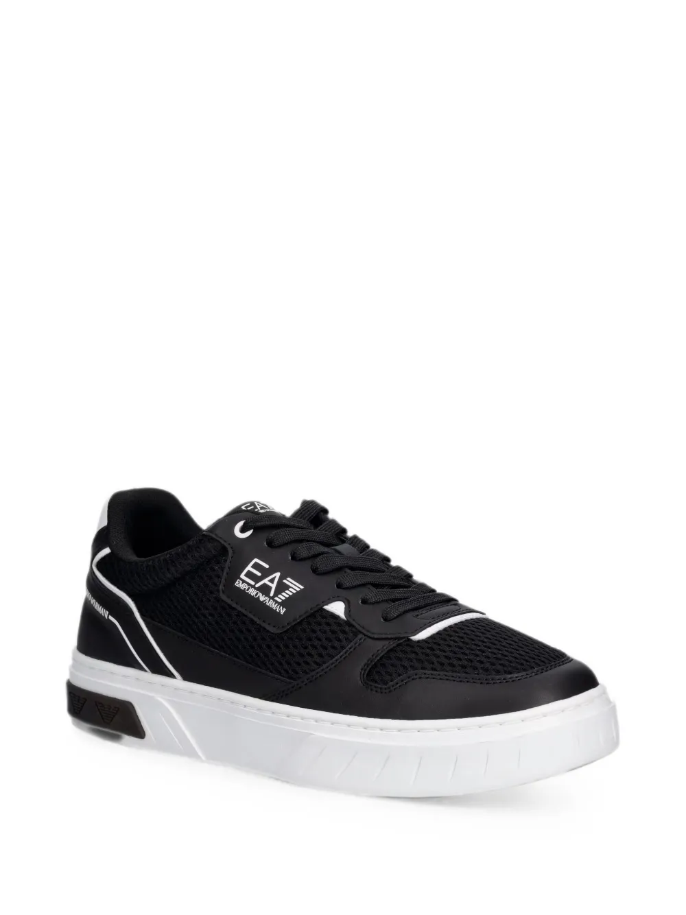 Ea7 Emporio Armani mesh-panelled logo-print sneakers Zwart