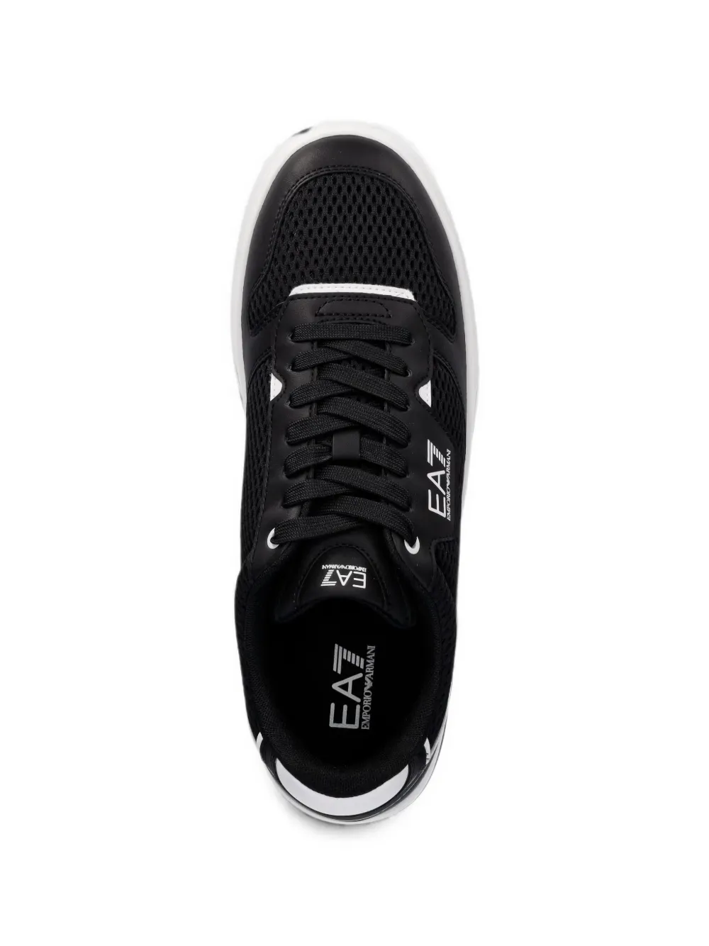 Ea7 Emporio Armani mesh-panelled logo-print sneakers Zwart