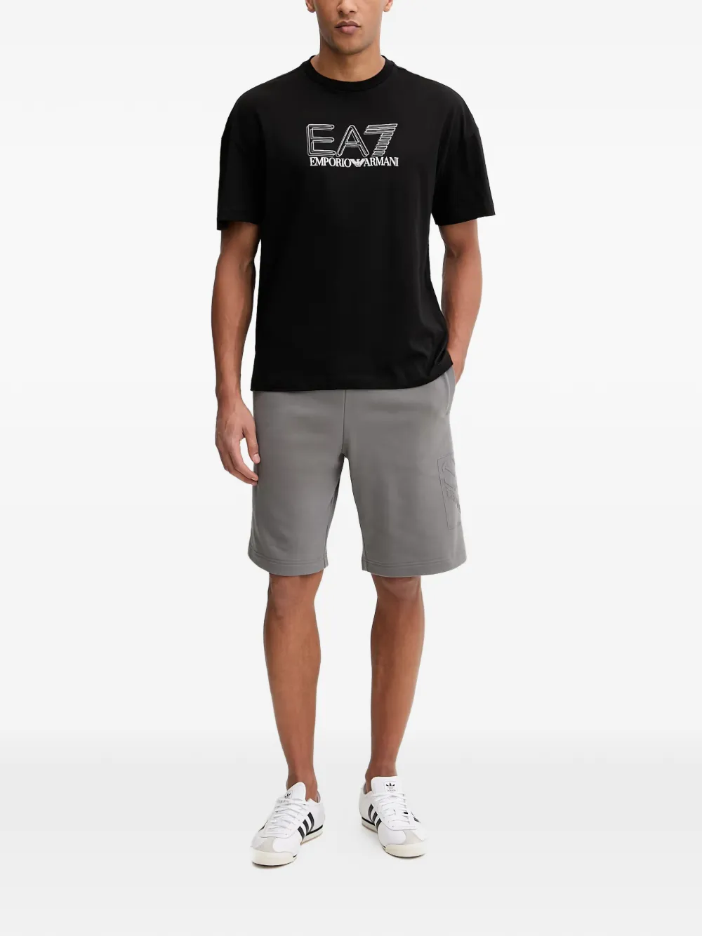 Ea7 Emporio Armani Shorts met logodetail Grijs