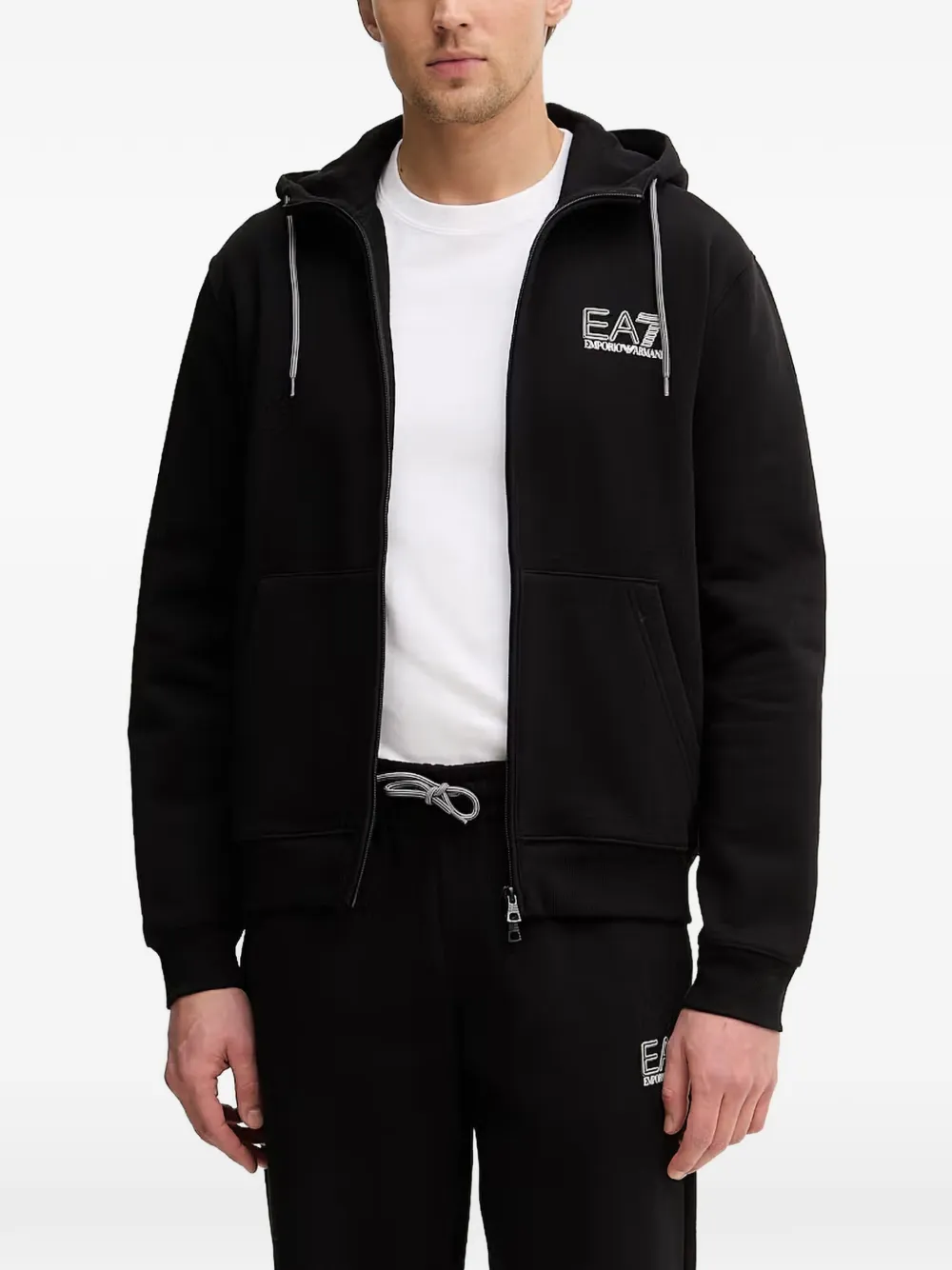 Ea7 Emporio Armani Felpa con cappuccio - Nero