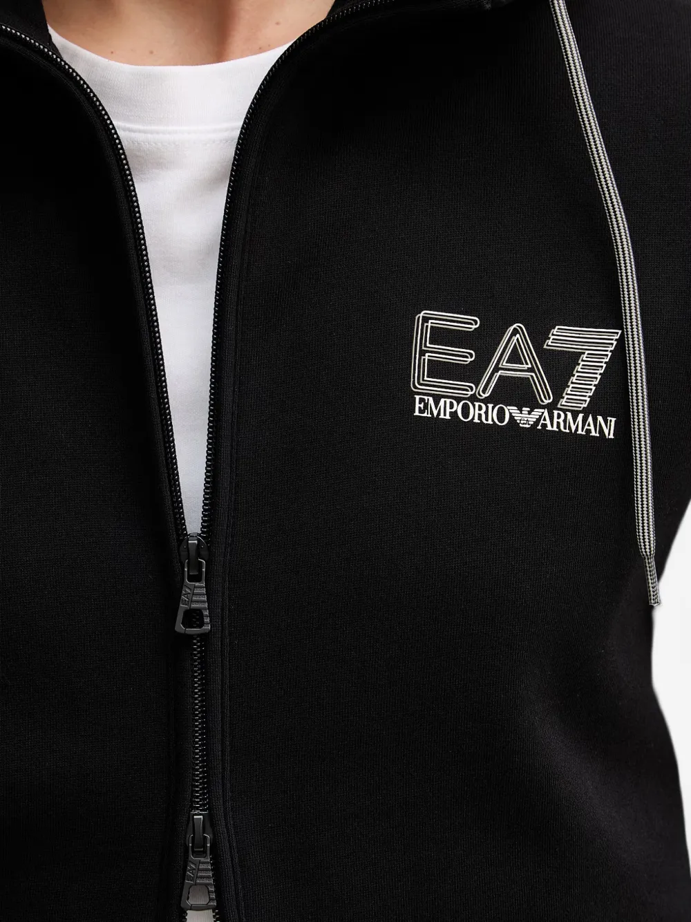 Ea7 Emporio Armani Hoodie met rits Zwart