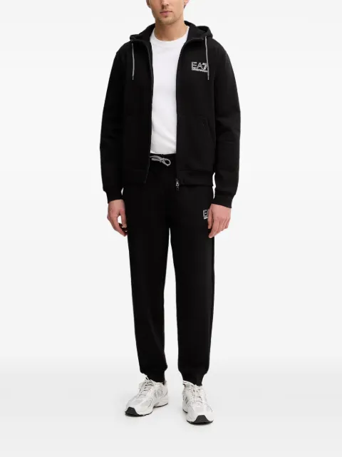 Ea7 Emporio Armani hættetrøje med snoretræk og lynlås
