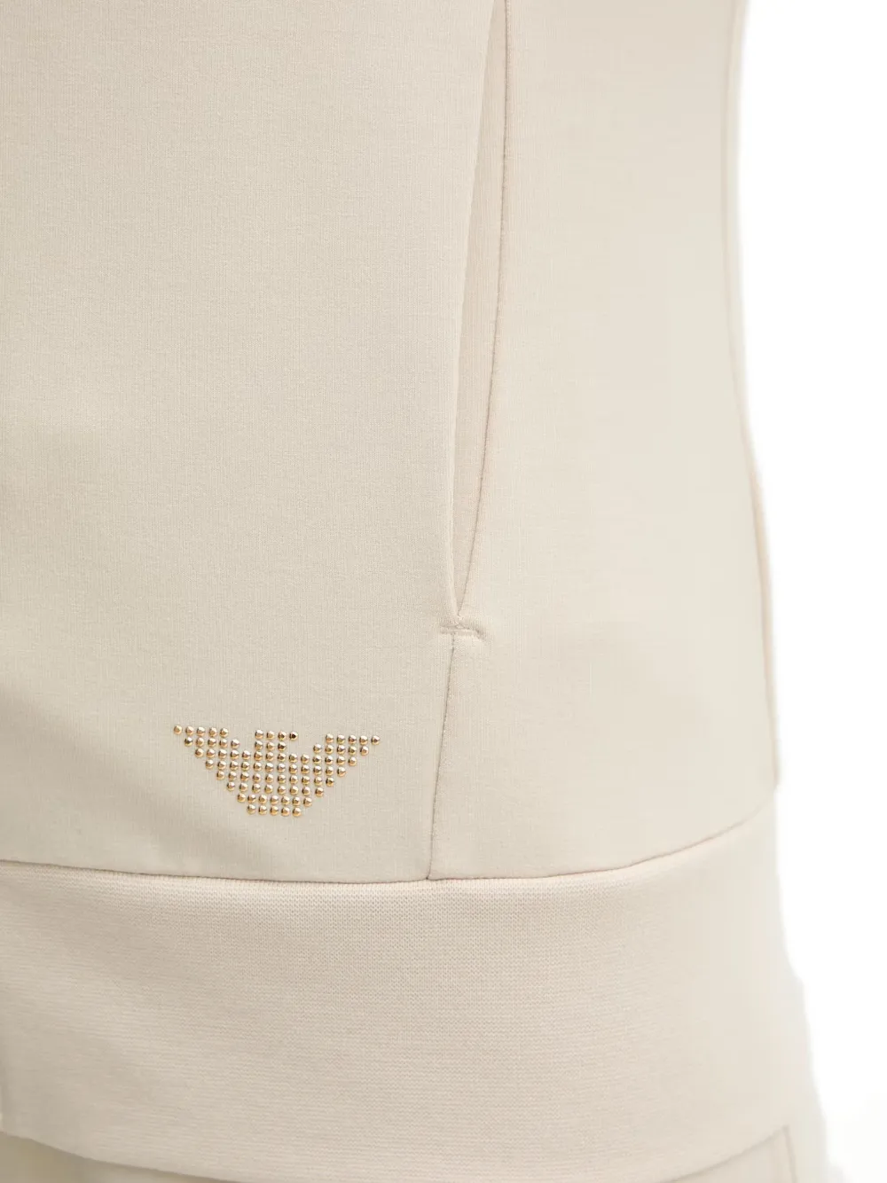 Ea7 Emporio Armani Sweater met logodetail en rits Beige