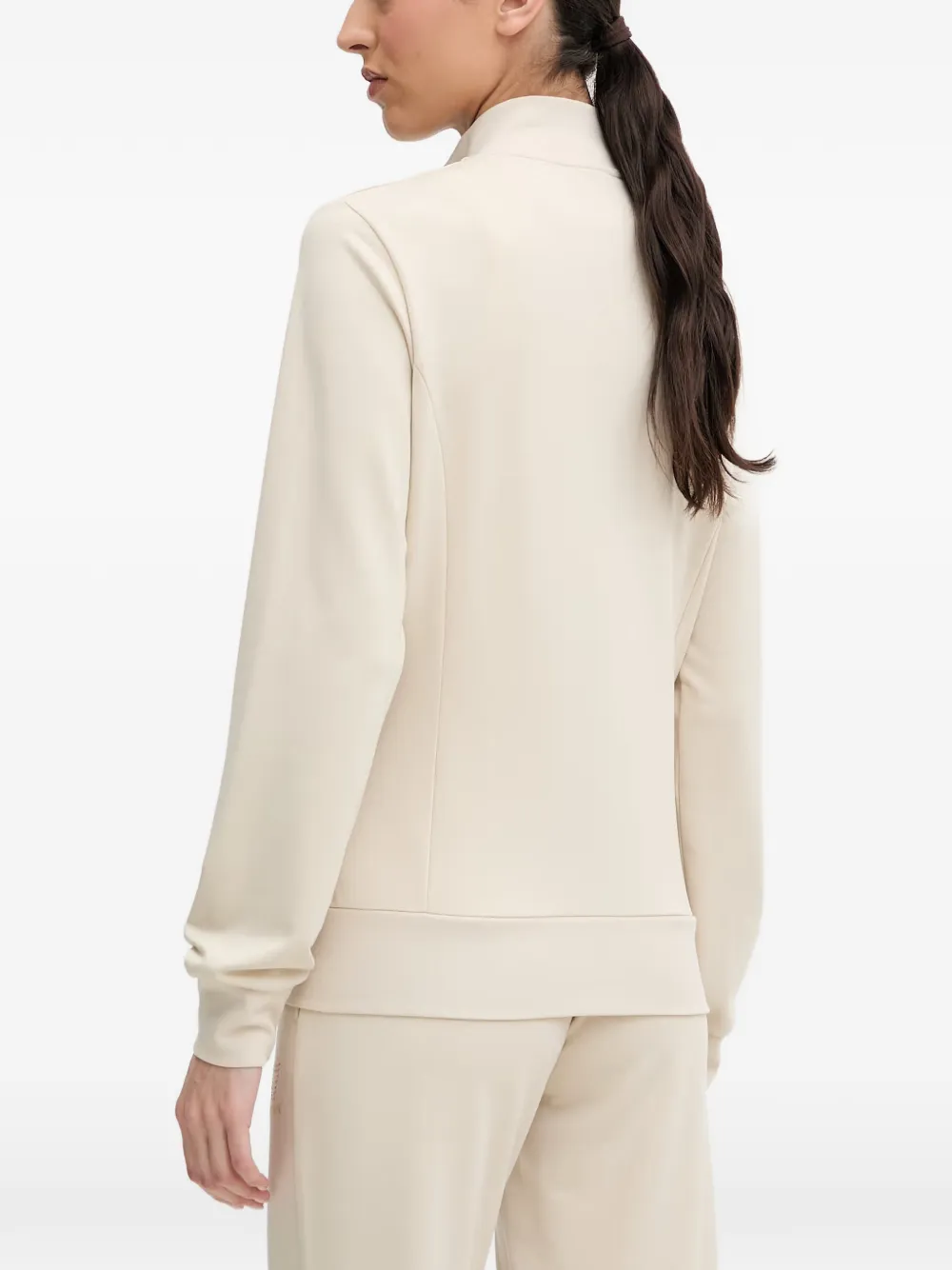 Ea7 Emporio Armani Sweater met logodetail en rits Beige