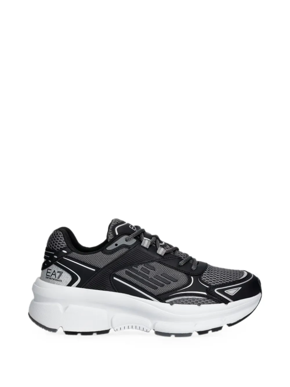 Ea7 Emporio Armani logo-print mesh sneakers - Nero