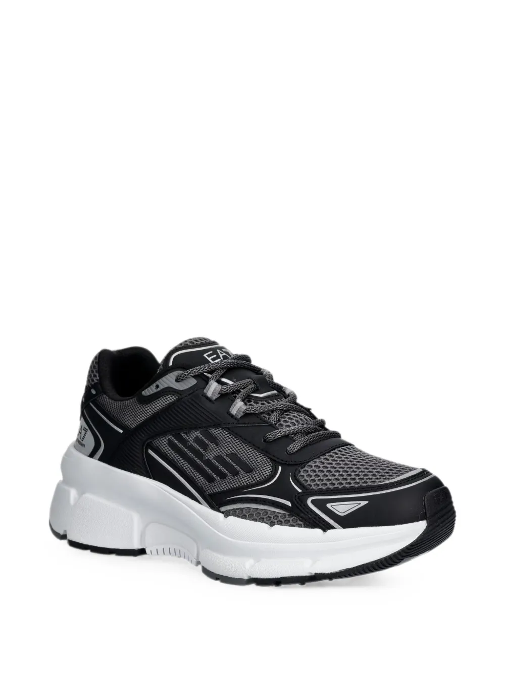 Ea7 Emporio Armani logo-print mesh sneakers Zwart