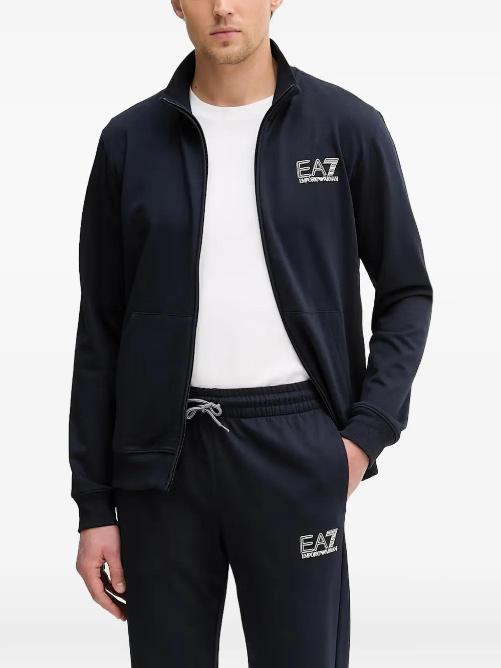 Ea7 Emporio Armani Strick mit Reißverschluss - Blau