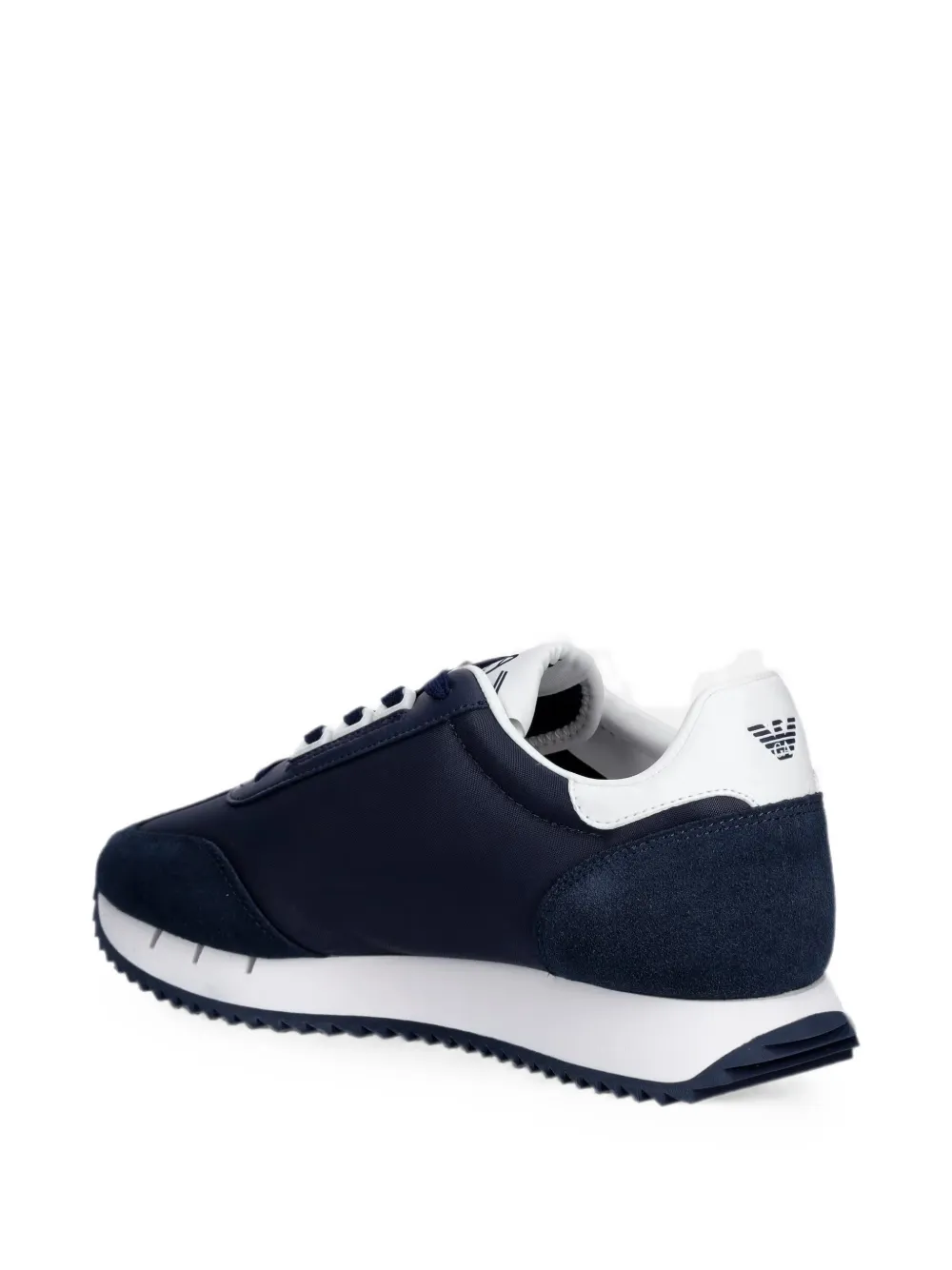 Ea7 Emporio Armani logo-print panelled sneakers Blauw
