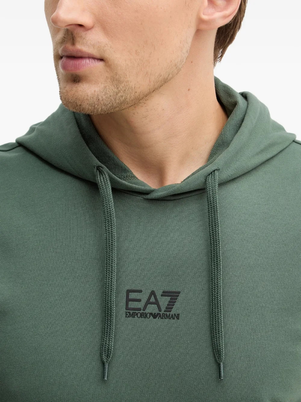 Ea7 Emporio Armani Hoodie met trekkoord en logodetail Groen