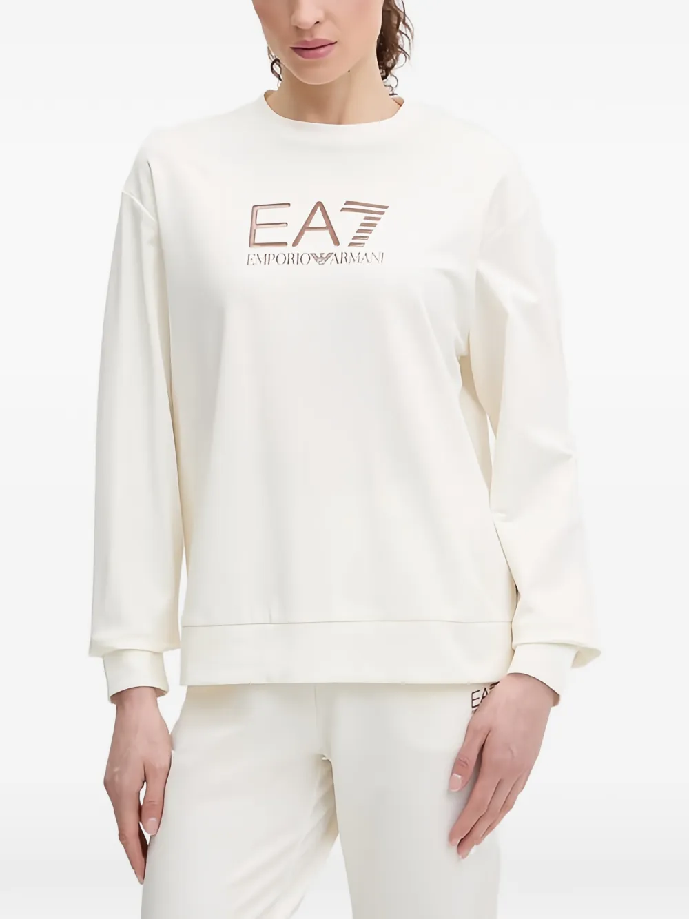 Ea7 Emporio Armani logo-print tracksuit - Bianco