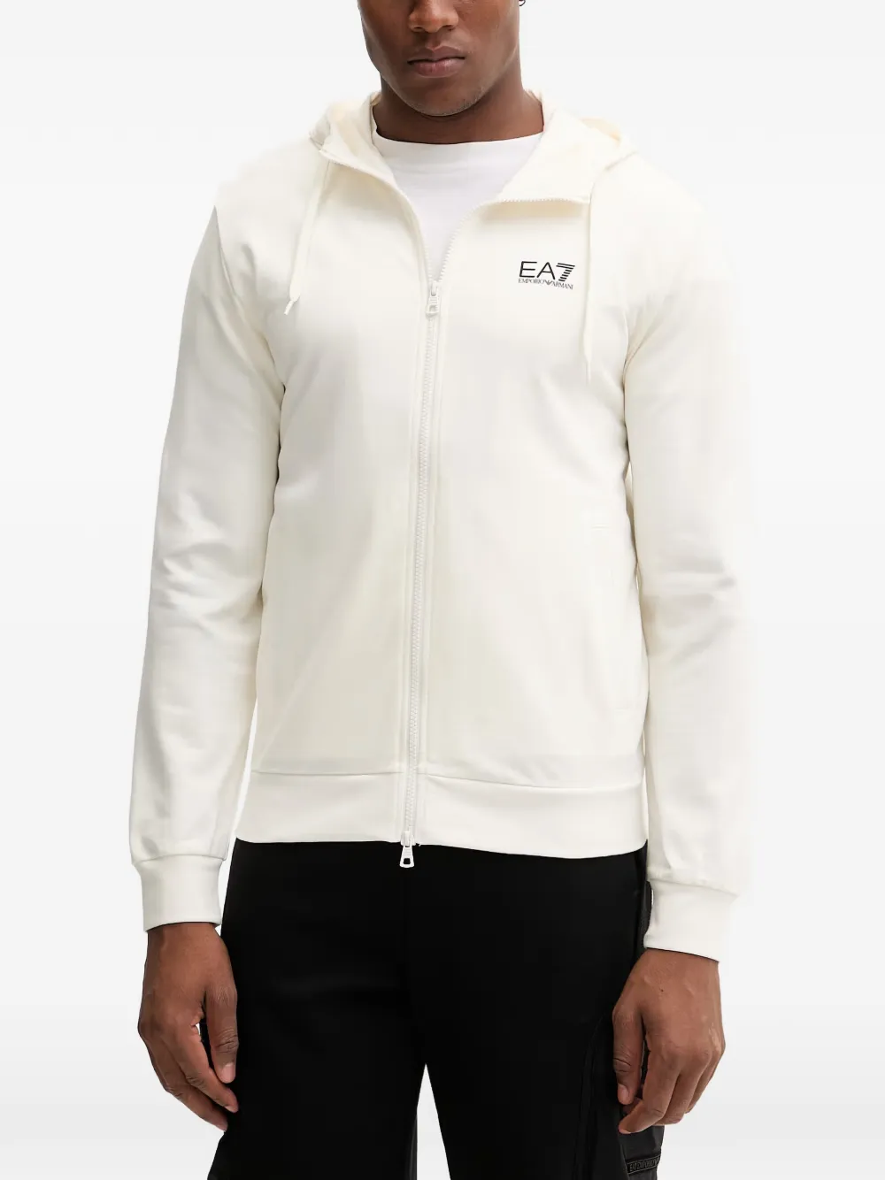 Ea7 Emporio Armani zip-up hoodie - Toni neutri