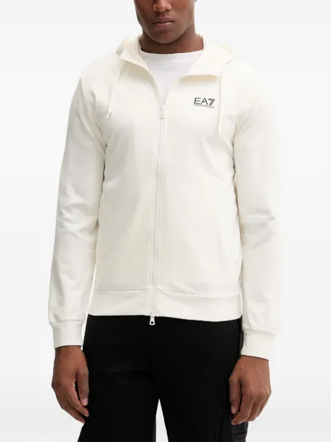 Ea7 Emporio Armani zip-up logo-detail hoodie