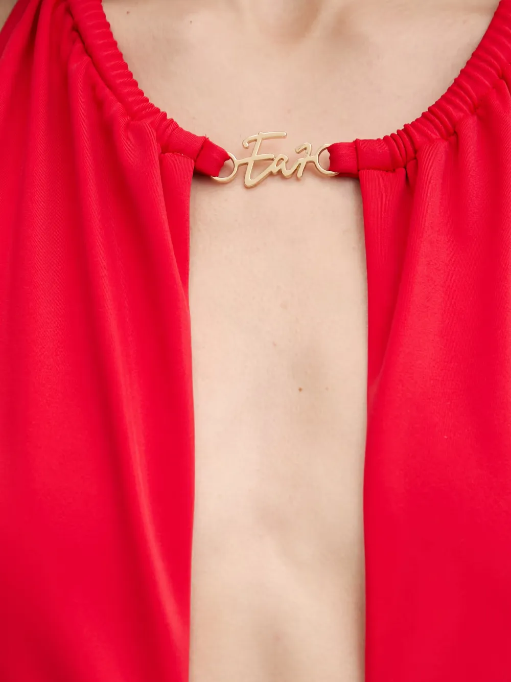 Ea7 Emporio Armani Badpak met halternek en logoplakkaat Rood